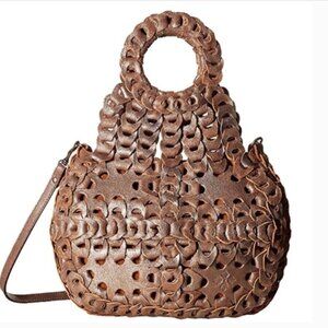 Patricia Nash Ticci Flapover Shoulder Bag Chainlink Metallic Leather